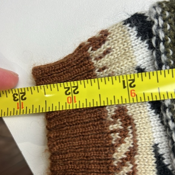 Retro Marella Wool Blend Sweater Neutral Stripe Pattern 90s - Picture 6 of 8